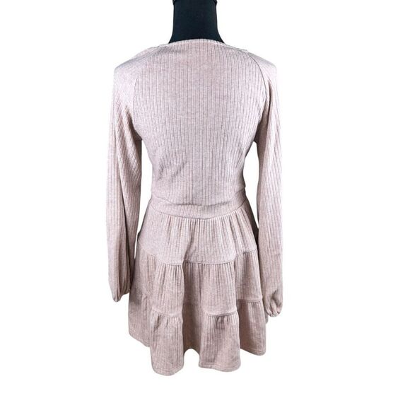 Lulus Small Adorable Option Heather Blush Long Sleeve Mini Sweater Dress - Picture 4 of 10